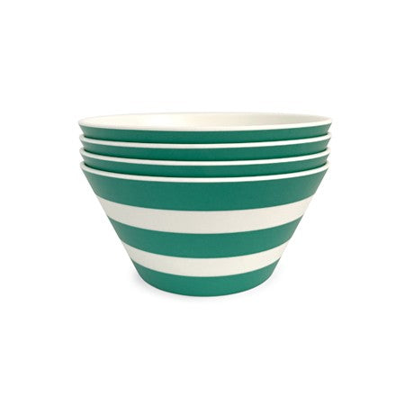 Bamboo Cereal Bowl - Green Stripe