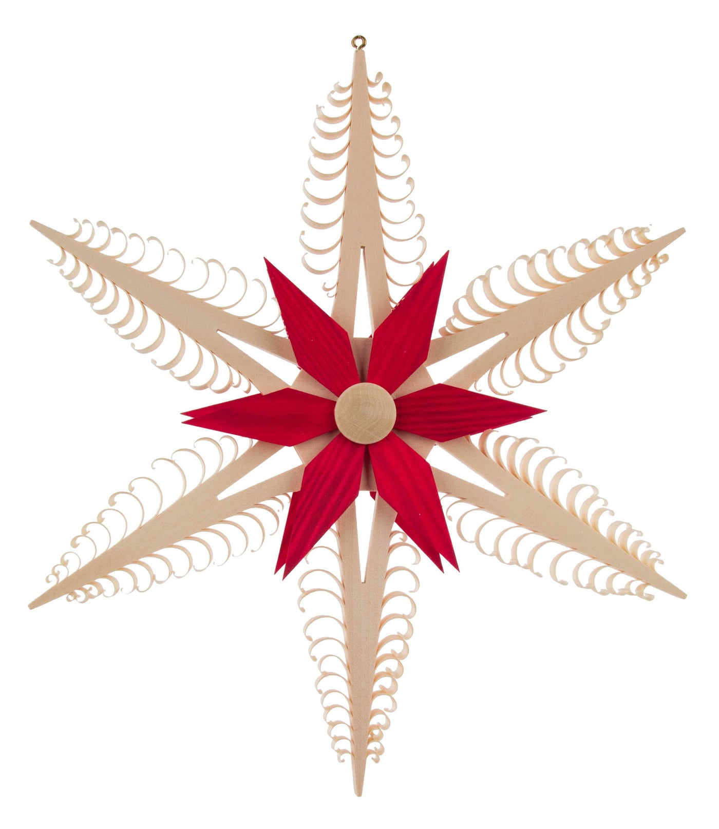 Red/Natural Star Ornament