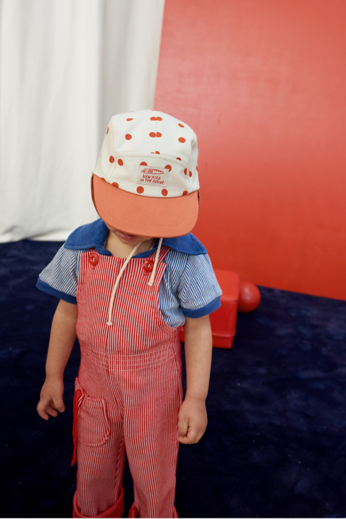 Wolly 5-Panel Baby Cap - Polka Red