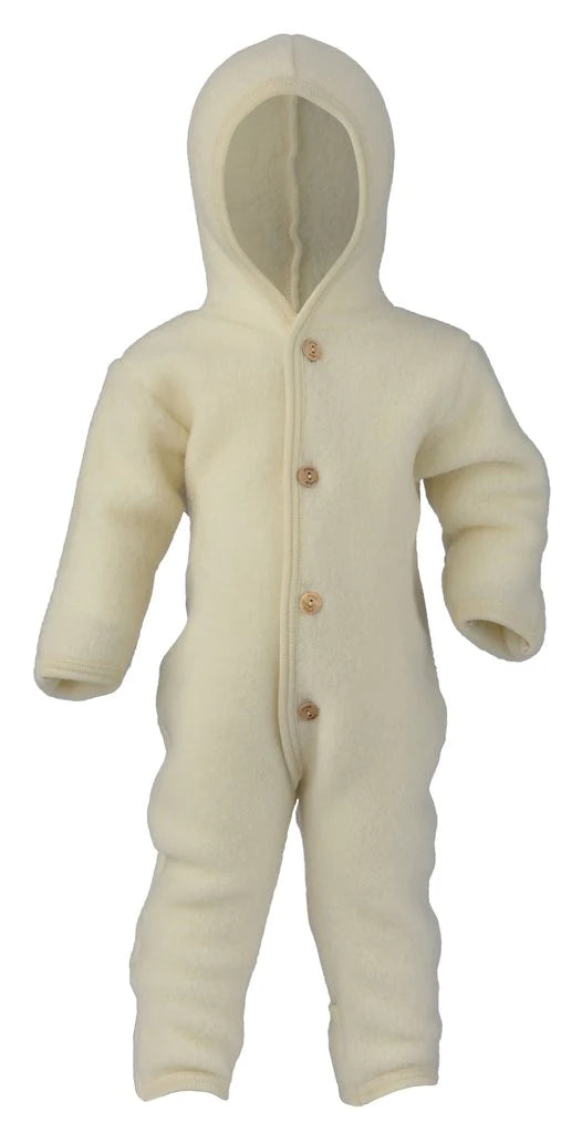 Wool Fleece Baby Overall - Natural