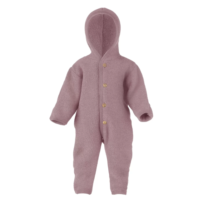 Wool Fleece Baby Overall - Rosewood