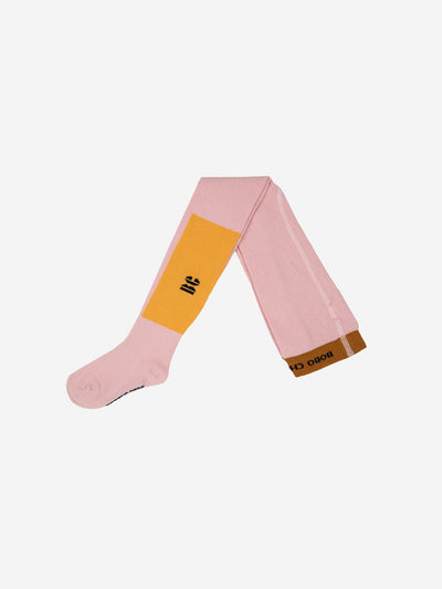 Baby Colour Block Pink Tights