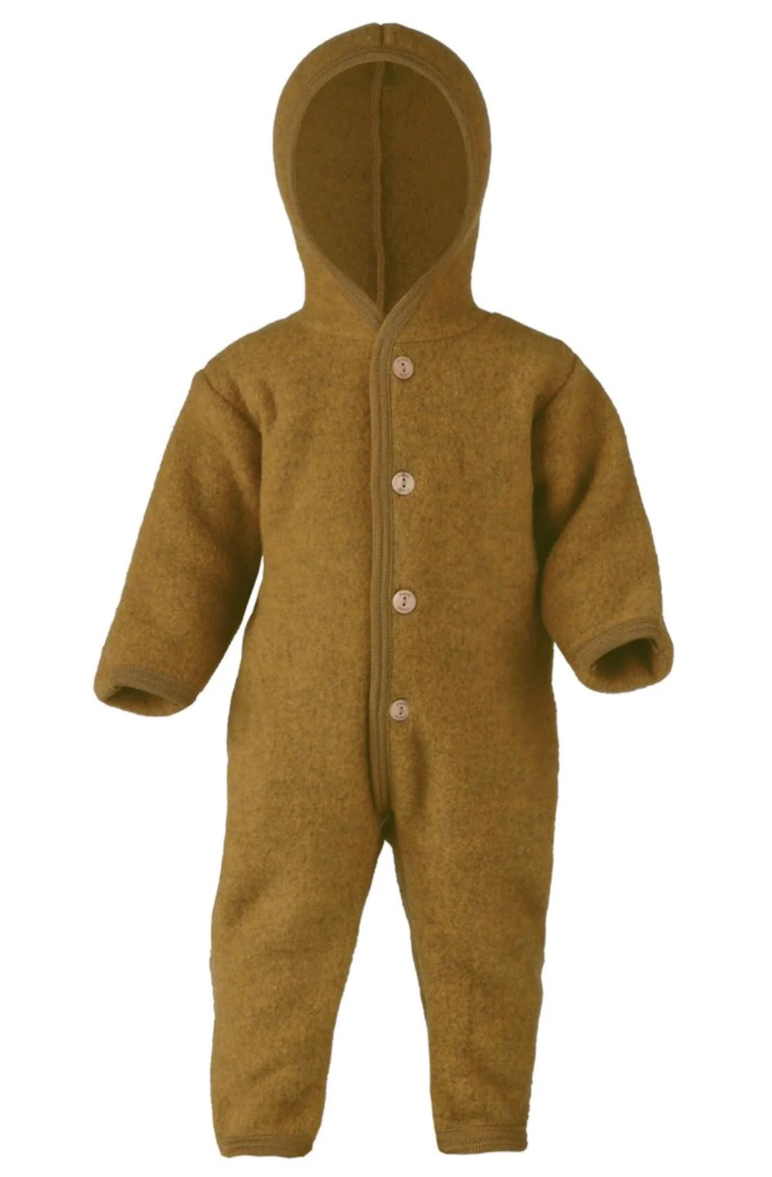 Wool Fleece Baby Overall - Saffron