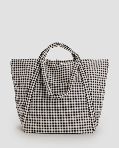 Travel Cloud Bag- Black + White Gingham