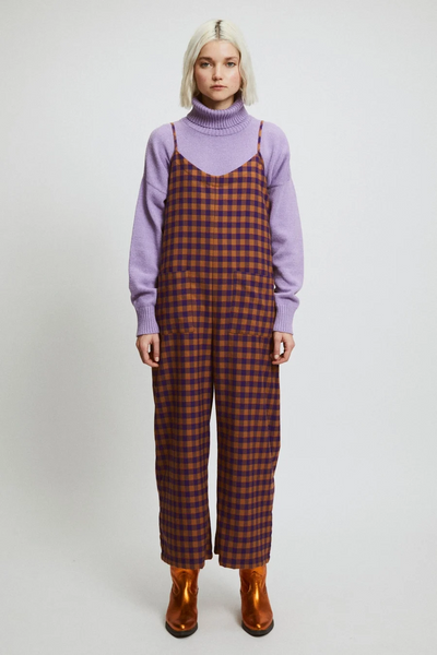 Alabama Jumpsuit - Checkered Brown/Lilac