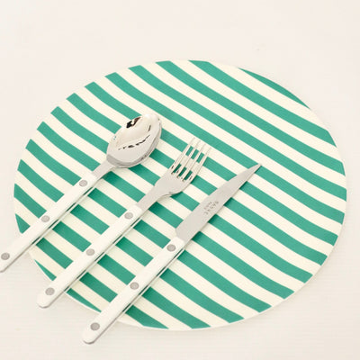 Bamboo Dinner Plate - Green Stripe