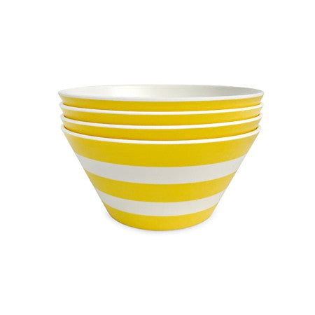 Bamboo Cereal Bowl - Yellow Stripe