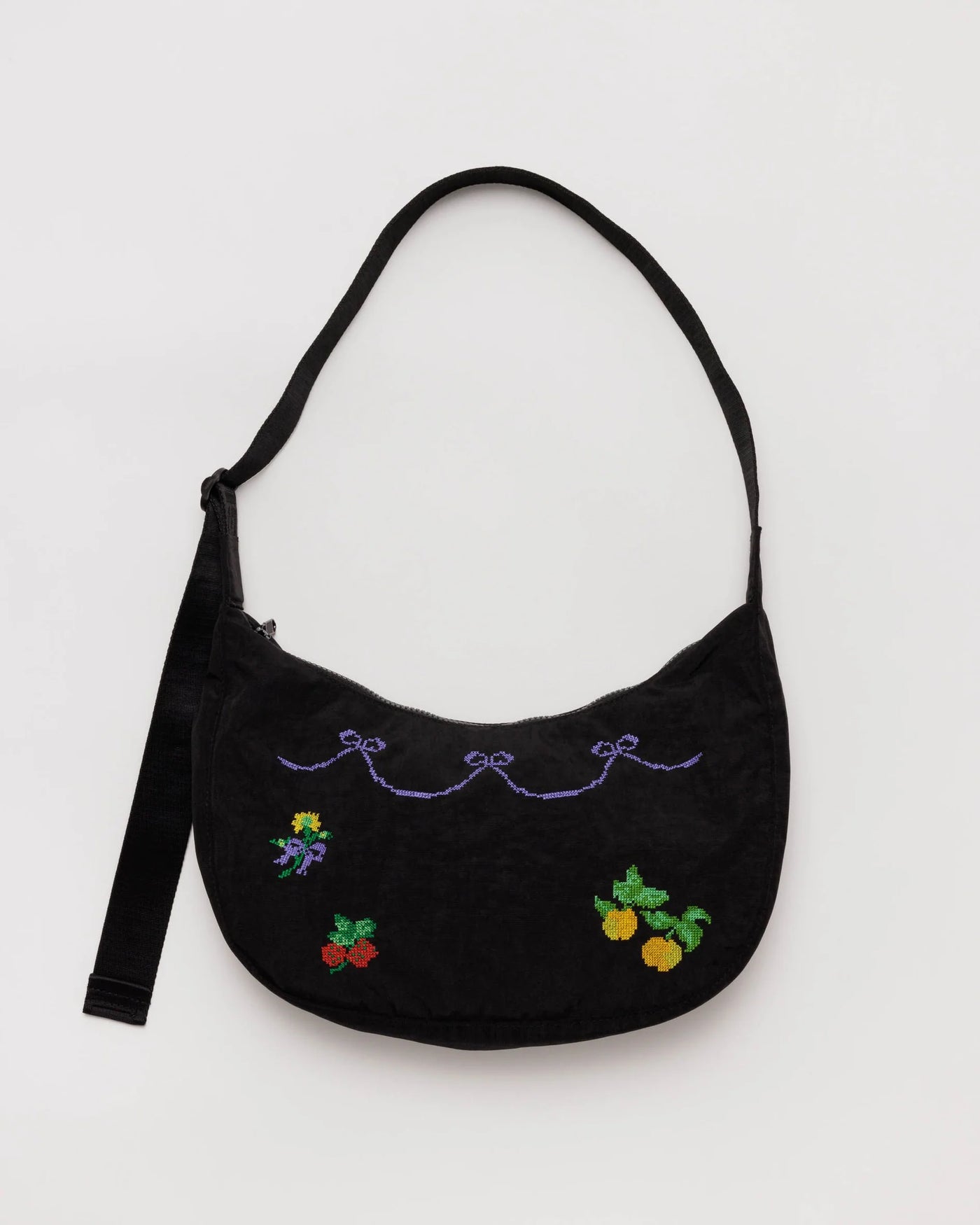 Medium Nylon Crescent Bag - Cross Stitch