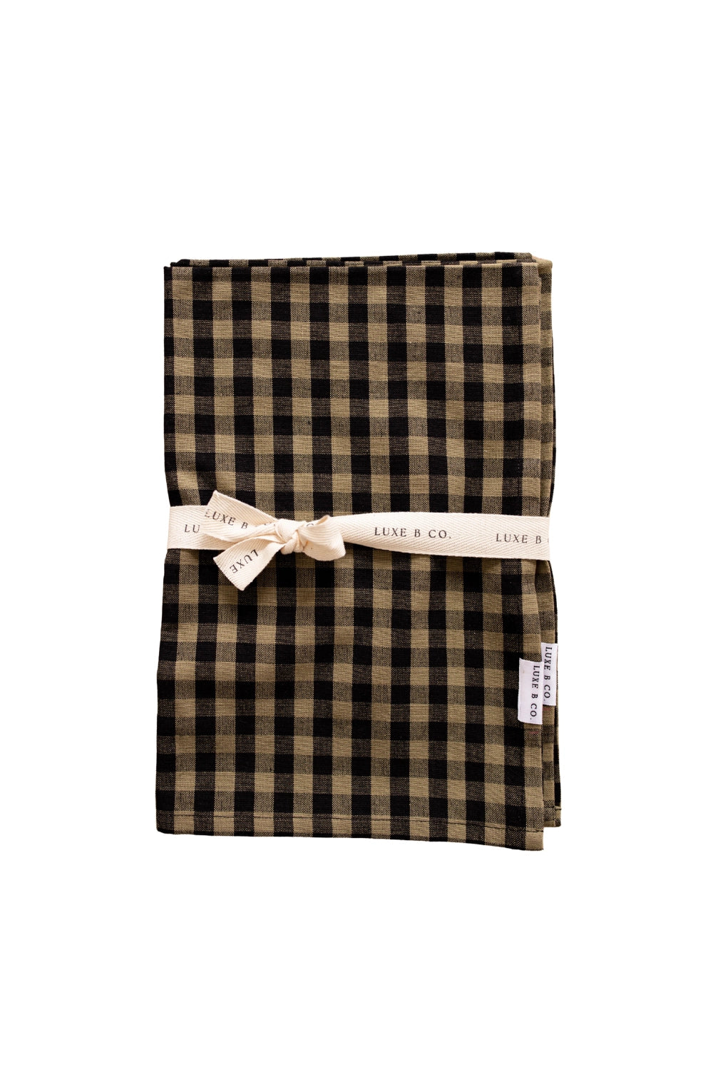 Olive Green Gingham Kitchen Dish Towels - Set of Two