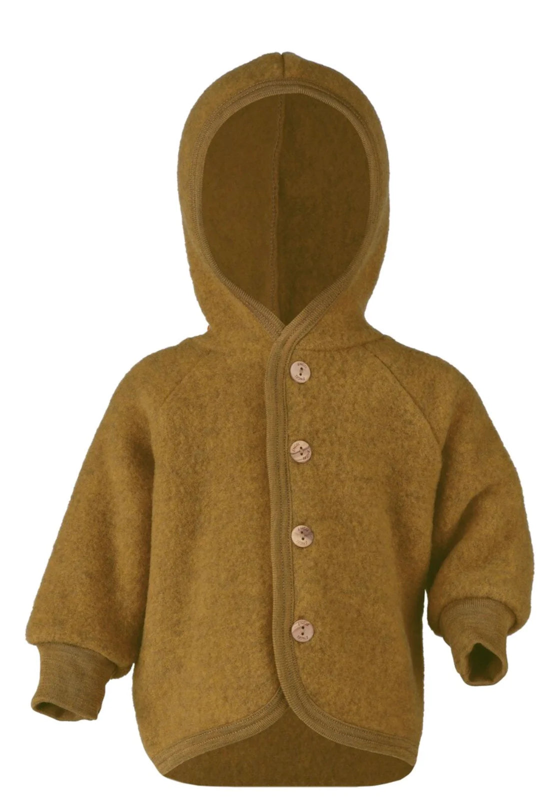 Wool Fleece Hooded Jacket - Saffron