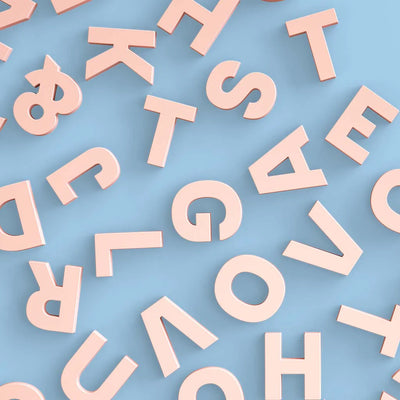 Strong Alphabet Magnets in Blush