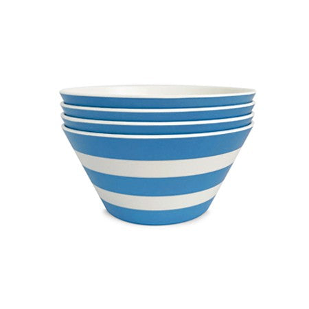 Bamboo Cereal Bowl - Blue Stripe