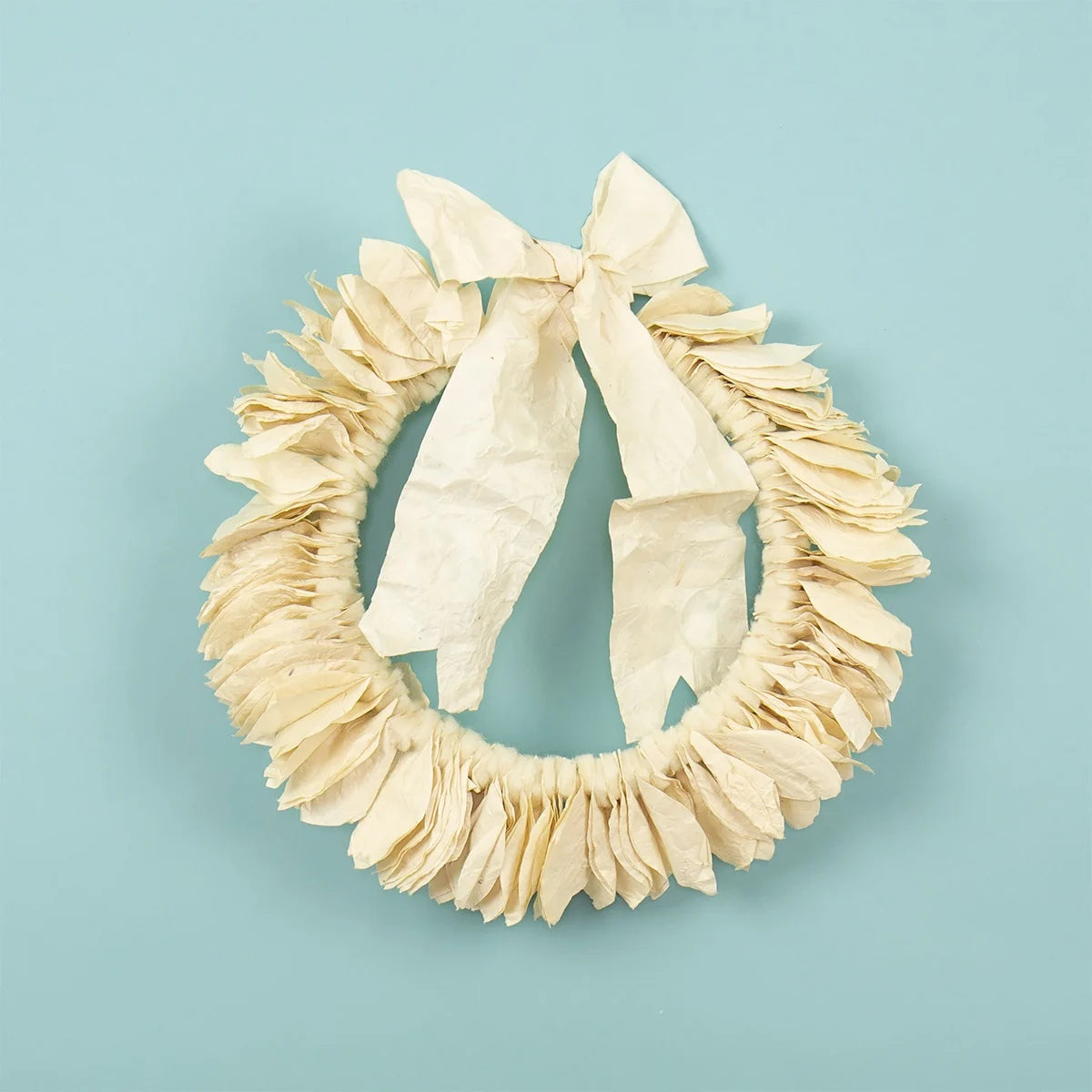 Lokta Paper Wreath - White