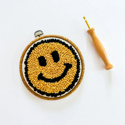 Yellow Smiley Punch Needle Kit