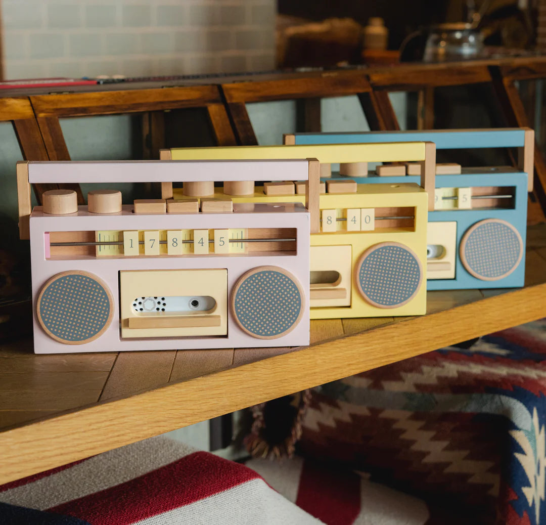 Wooden Tape Recorder - Blue