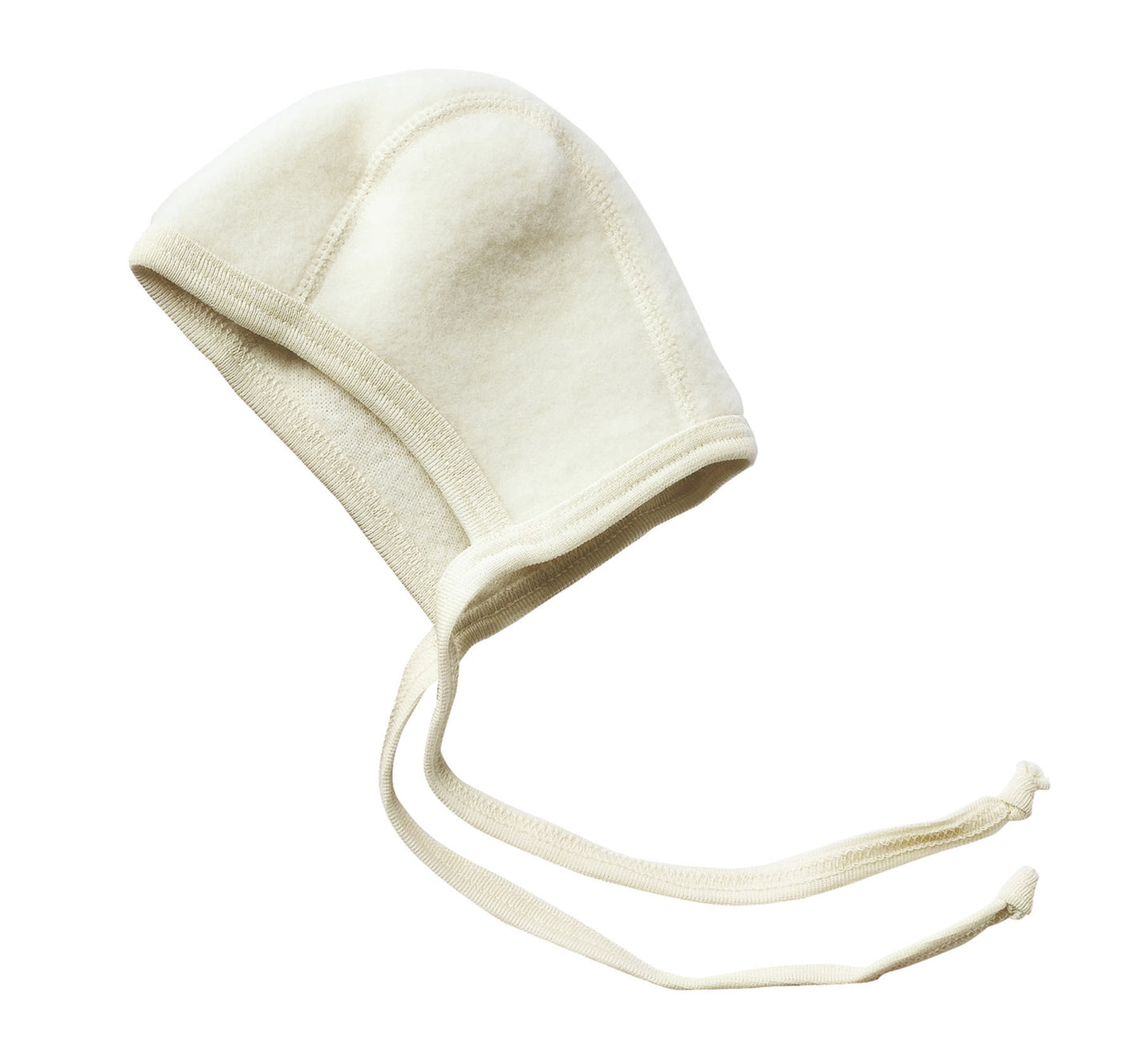 Organic Merino Wool Fleece Baby Bonnet - Natural