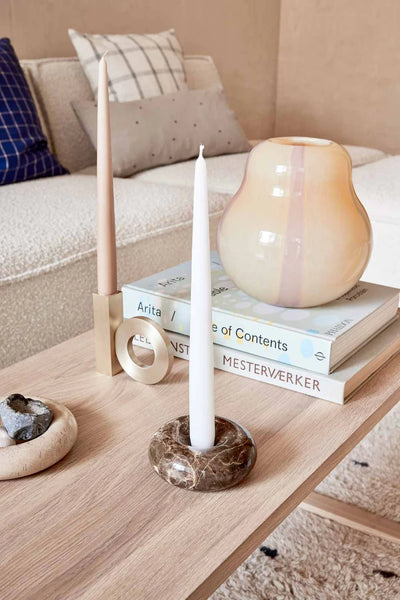 Savi Marble Candleholder - Beige