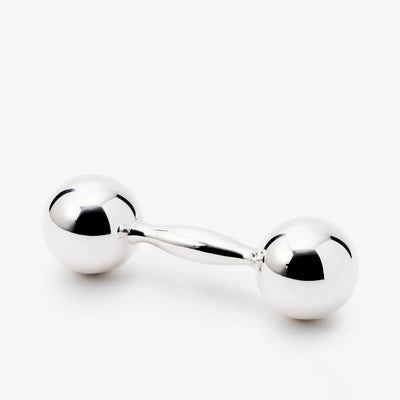 Silver Harmony Ball Rattle- Barbell