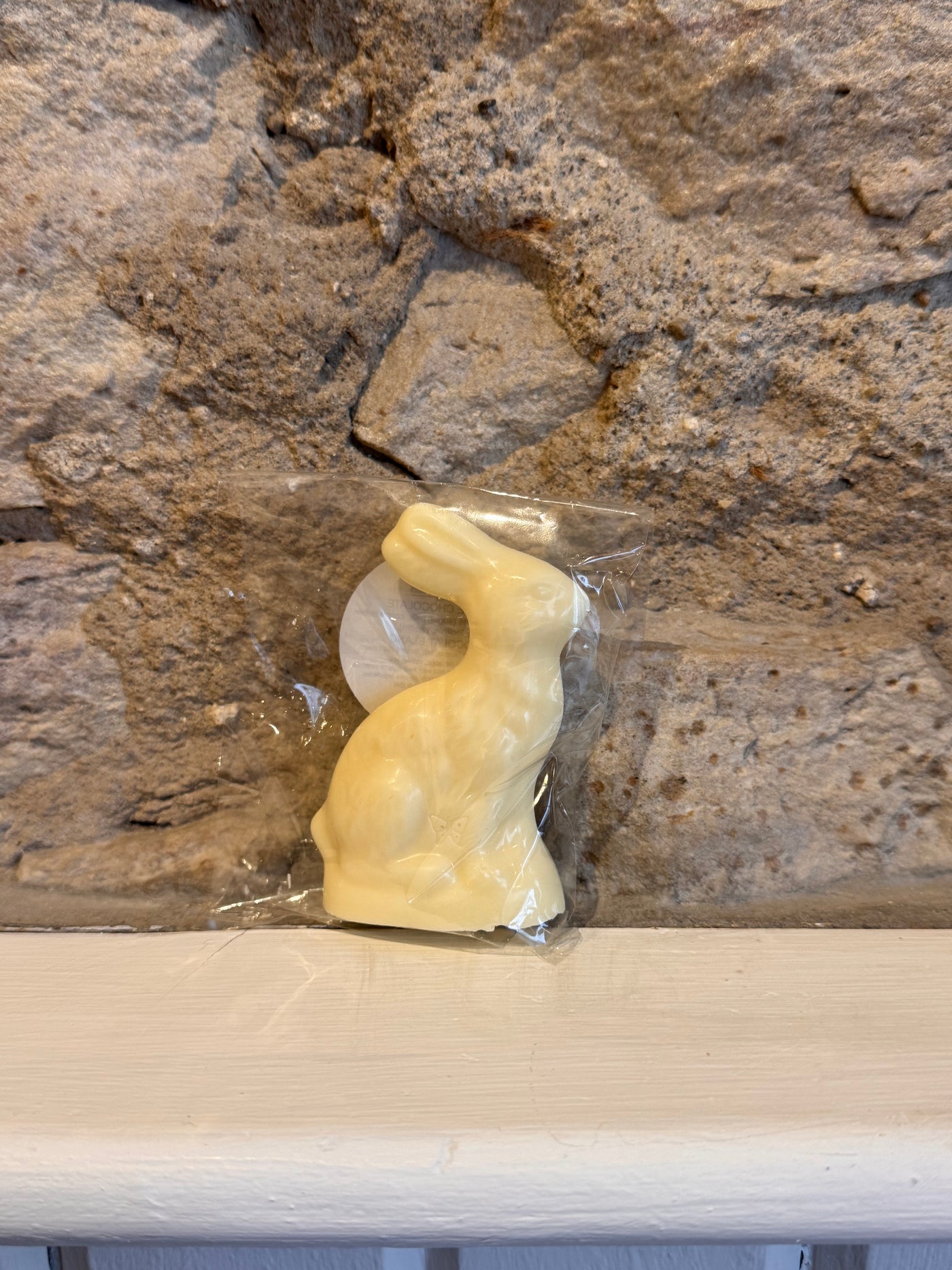 Two-Inch Sitting Bunny - Solid White and Milk Chocolate