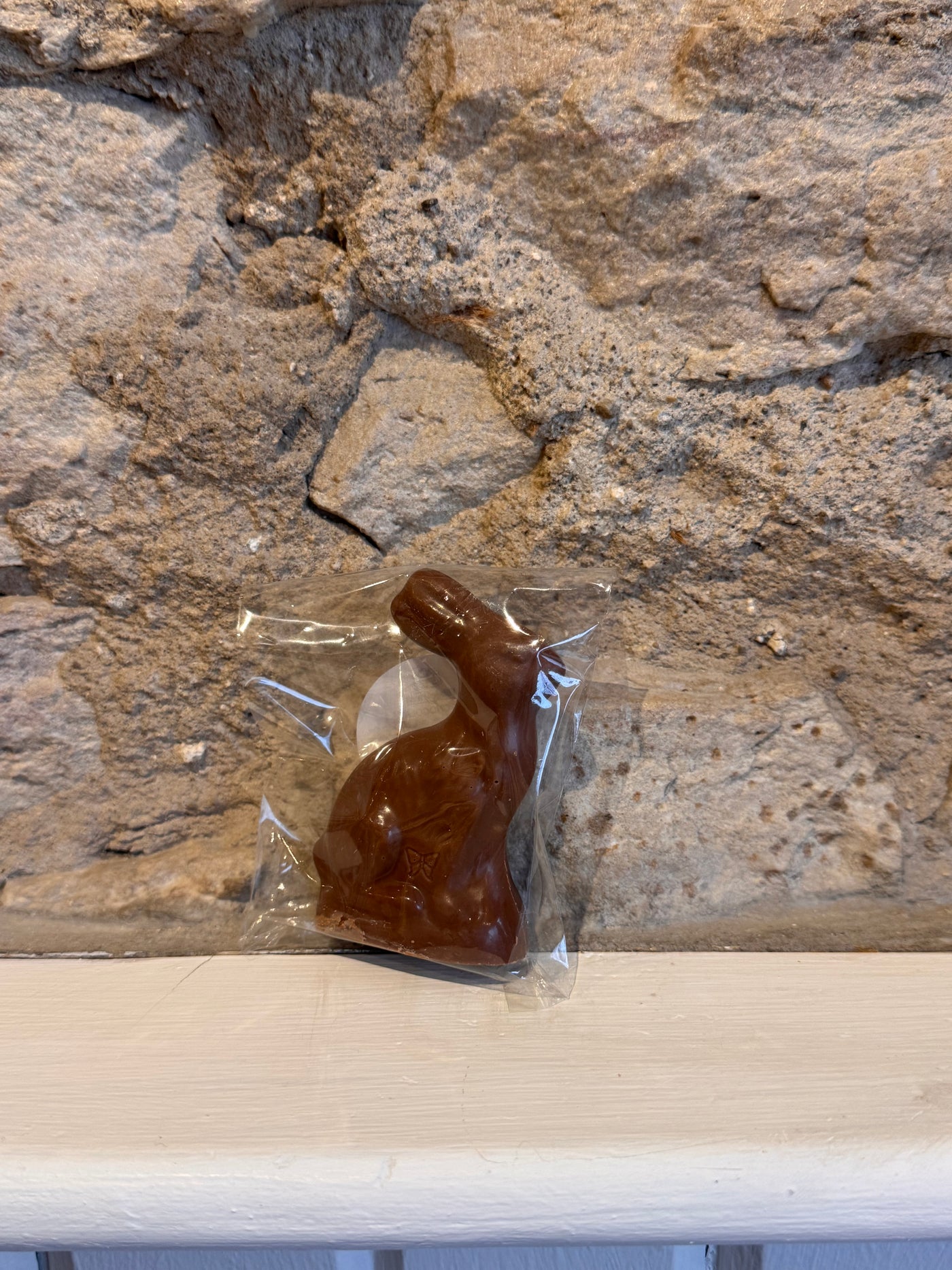 Two-Inch Sitting Bunny - Solid White and Milk Chocolate