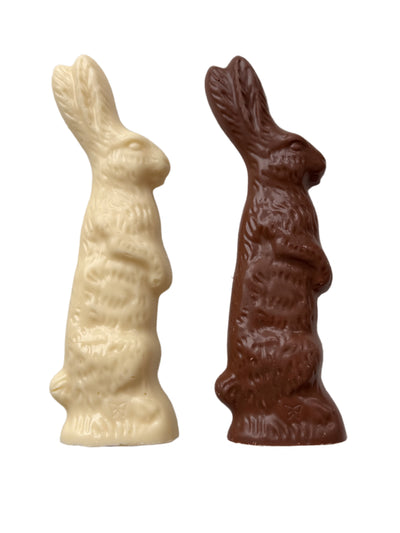 Seven-Inch Standing Bunny - Solid White and Milk Chocolate