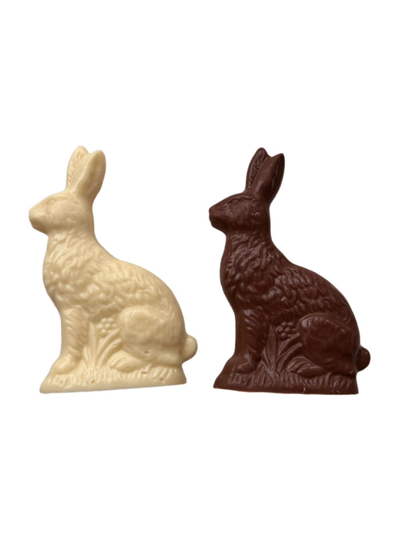 Five and a Half-Inch Sitting Bunny - Solid White and Milk Chocolate