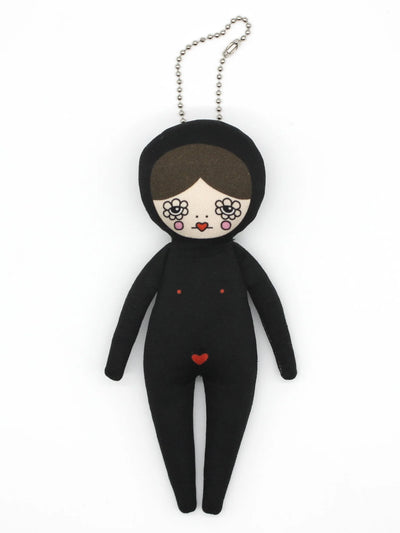 6-inch Black Snowsuit Bag Charm Doll