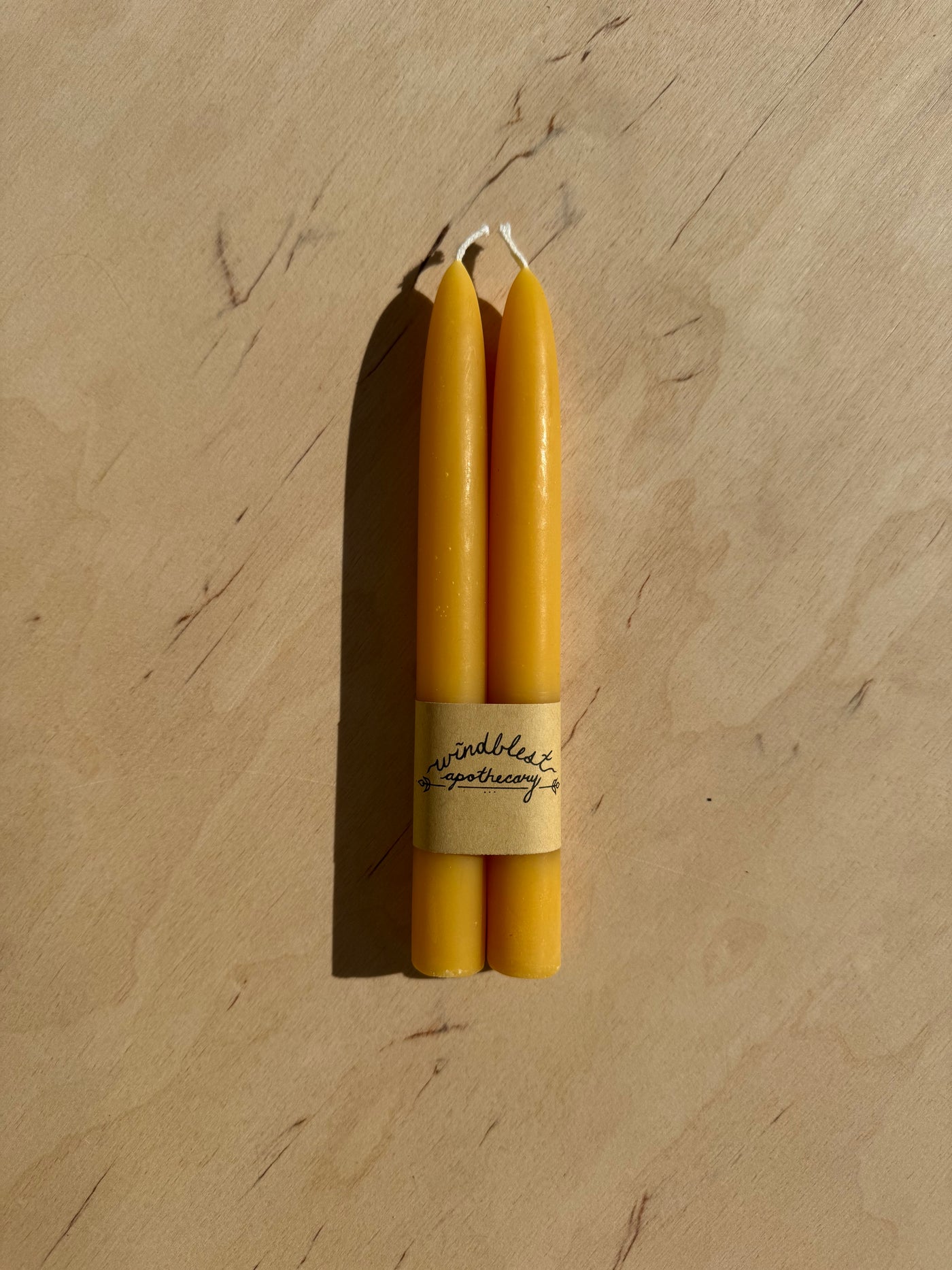 8" Beeswax Taper Candles