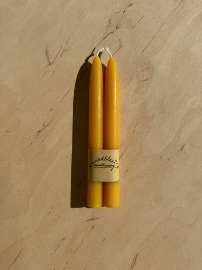 8" Beeswax Taper Candles