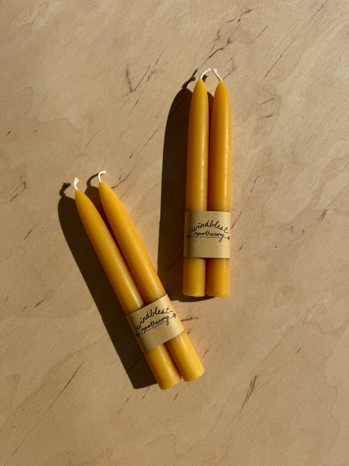 8" Beeswax Taper Candles