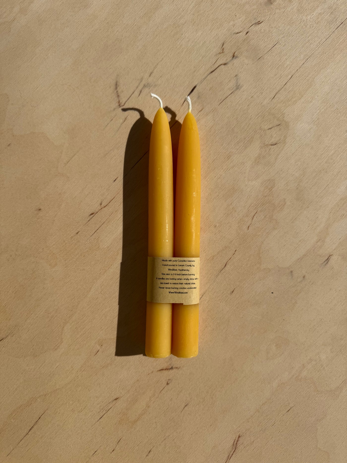 8" Beeswax Taper Candles