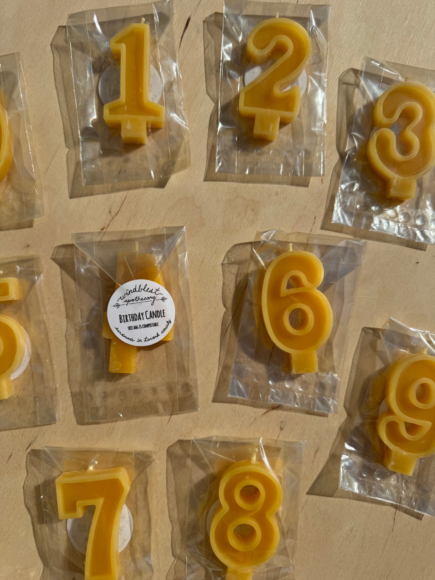 Beeswax Number Candle 0-9