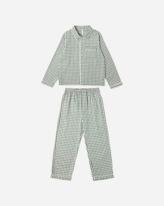 Long Sleeve Pyjamas - Evergreen Gingham