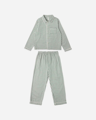 Long Sleeve Pyjamas - Evergreen Gingham