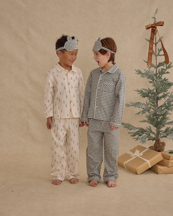 Long Sleeve Pyjamas - Evergreen Gingham