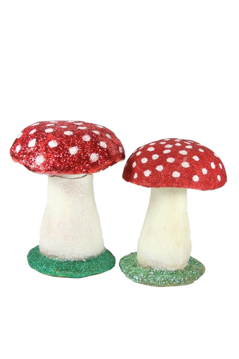 Large Glitter Mushroom Cachets - Set of Two