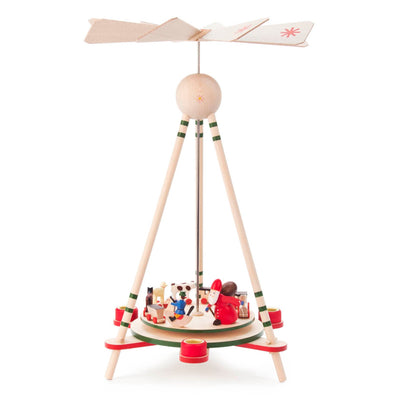Wooden Pyramid with Santa and Toys