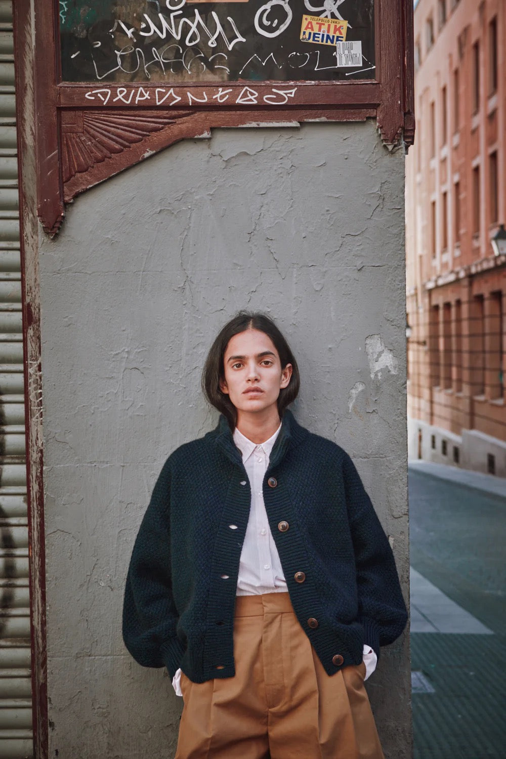 George High-Neck Cardigan Jacket in Yak-Merino Wool - Midnight Blue