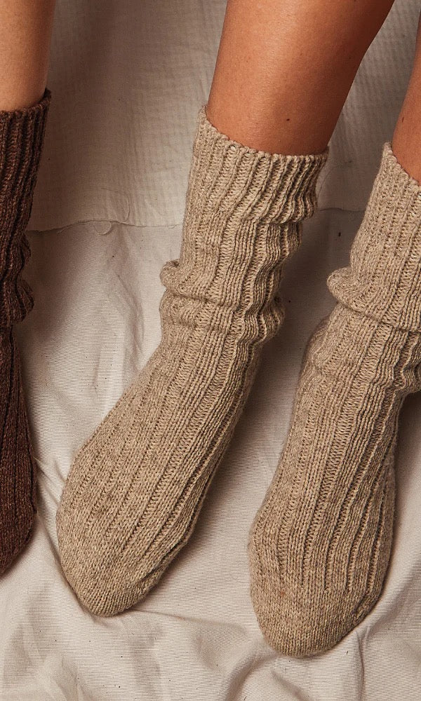 Berthe Wool Socks - Beige