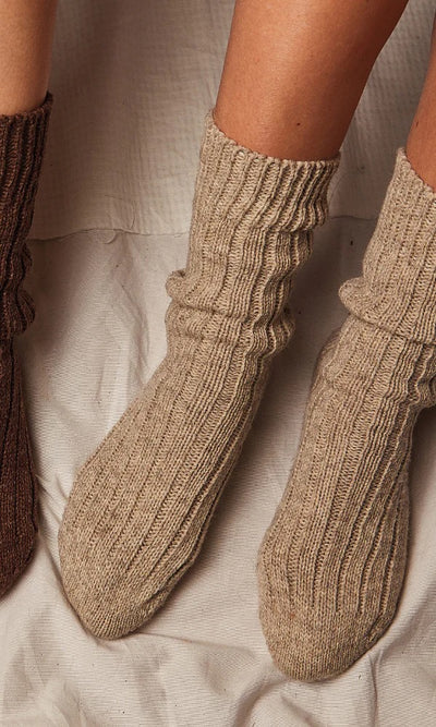 Berthe Wool Socks - Beige