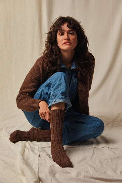 Berthe Wool Socks - Chocolate