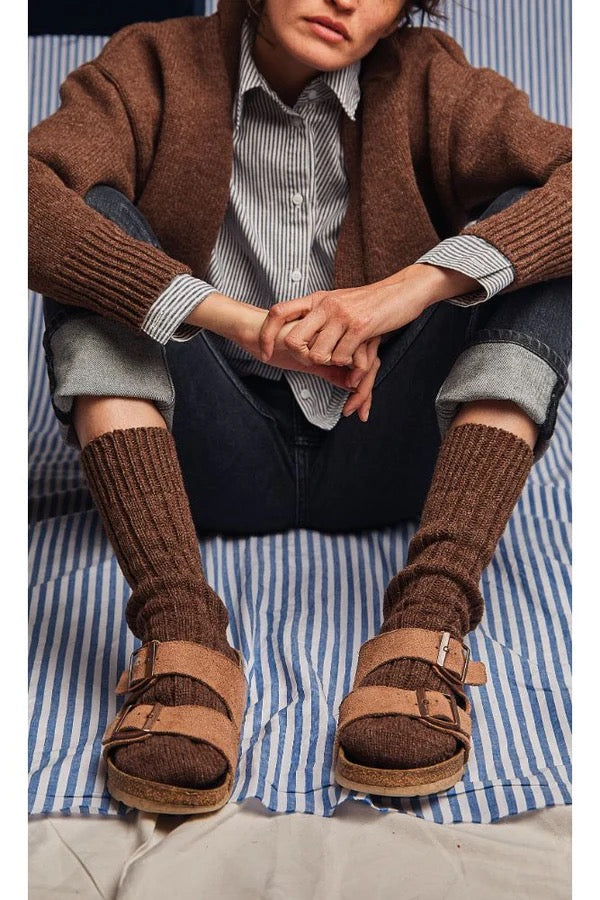 Berthe Wool Socks - Chocolate
