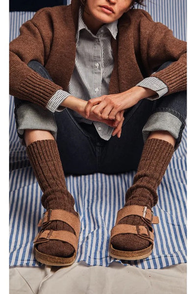 Berthe Wool Socks - Chocolate