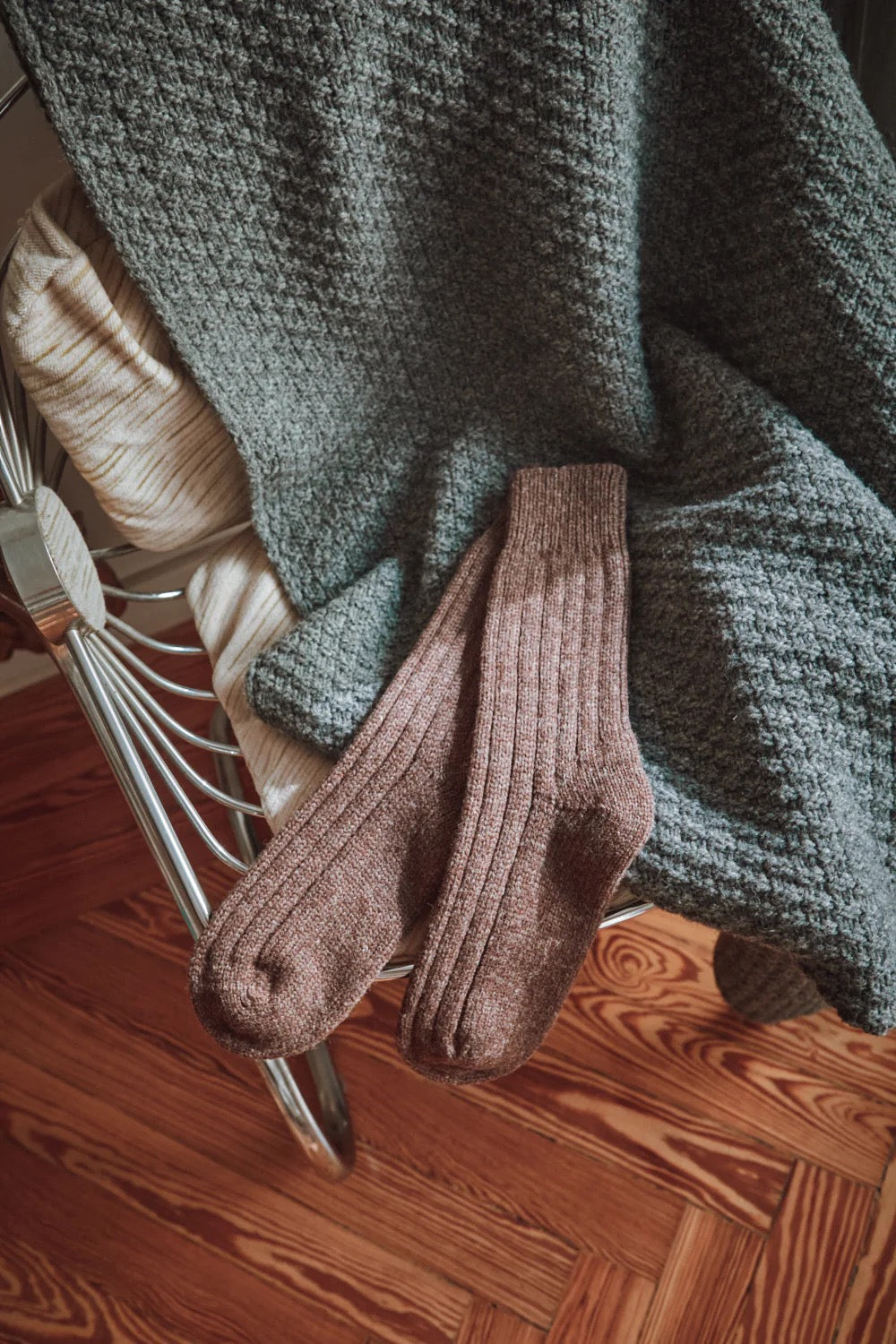 Berthe Wool Socks - Chocolate