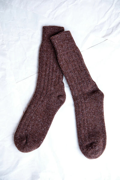 Berthe Wool Socks - Chocolate