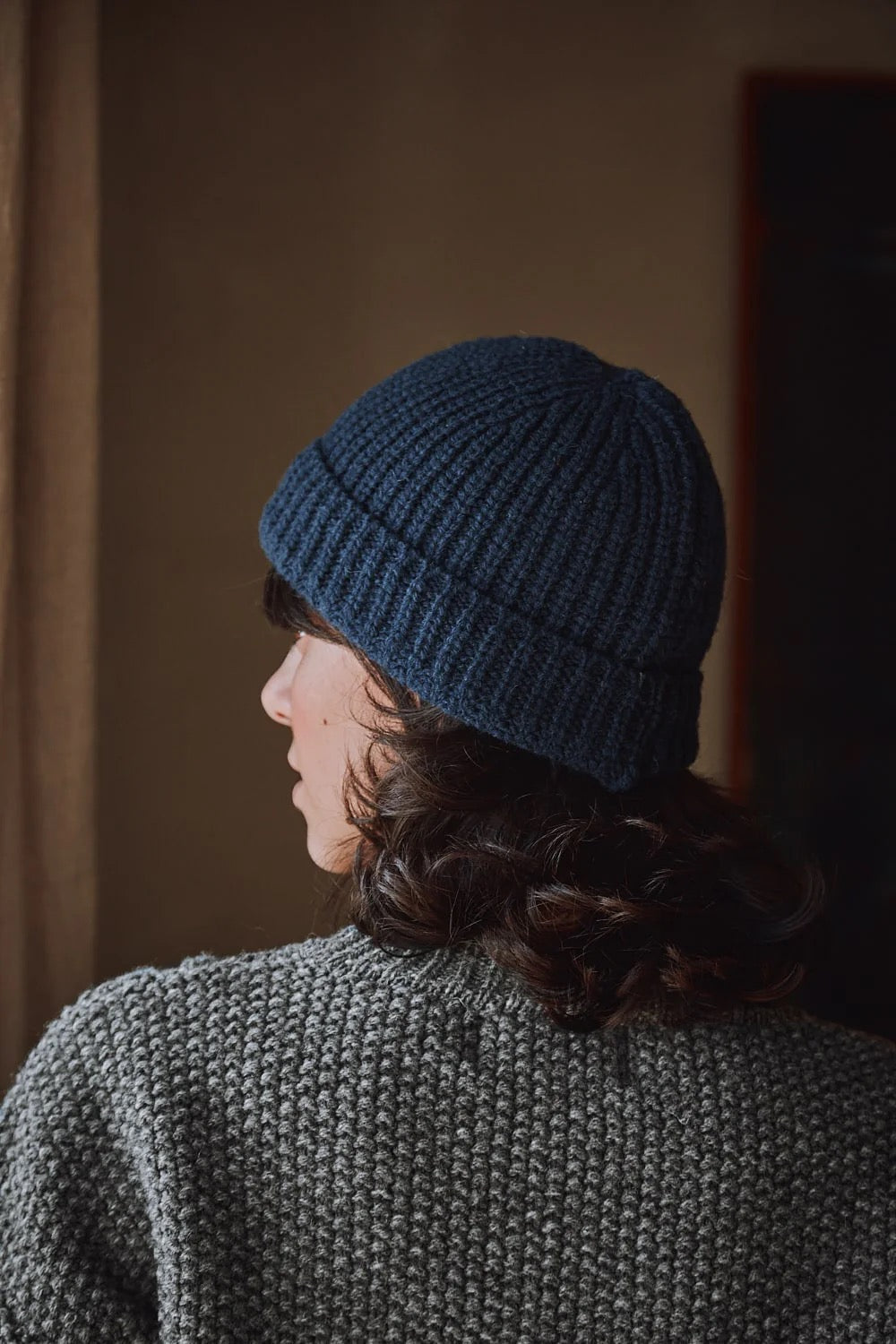 Paul Beanie in Merino Wool - Navy