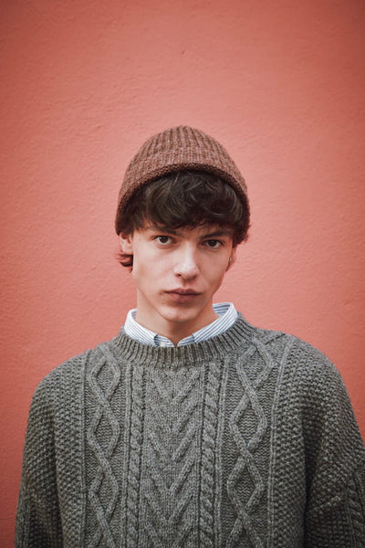 Paul Beanie in Merino Wool - Chocolate