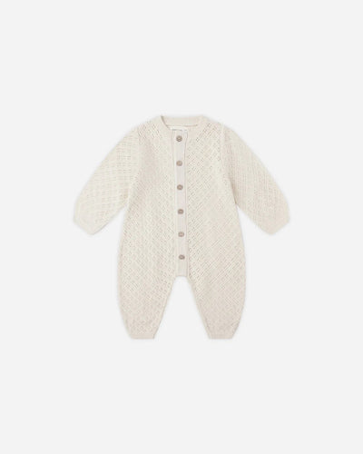 Long Sleeve Bubble Romper - Natural