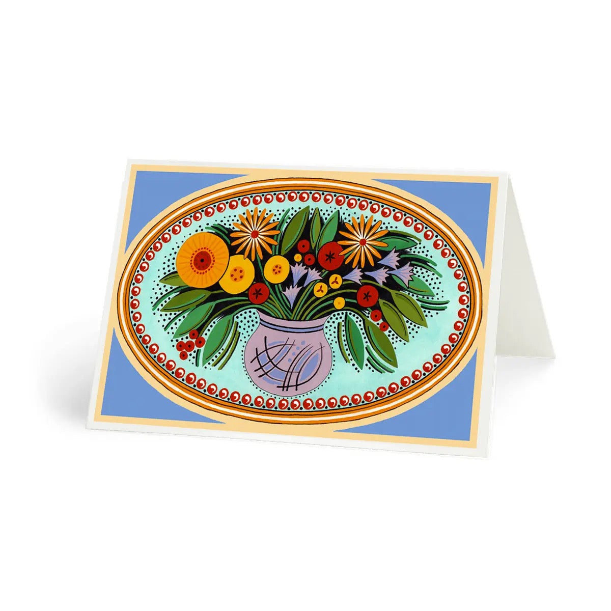 Flower Oval Greeting Card