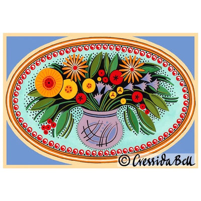 Flower Oval Greeting Card
